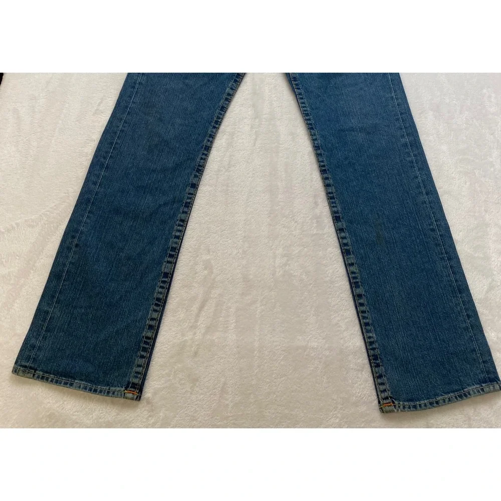 True Religion Nathan Straight Leg Jeans Mens 34x34 Blue Denim Made in USA Button